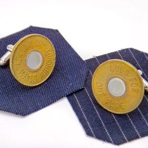 Nyc retro subway token cufflinks